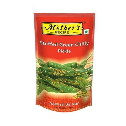 200 G Mothers Recipe Stuffed Green Chilli Pickle ShopIndianProductsa