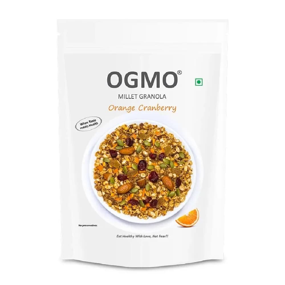 200 G Ogmo Millet Granola Orange Cranberry Rich In Wholegrain Super Seeds Indian Spices ShopIndianProductsa
