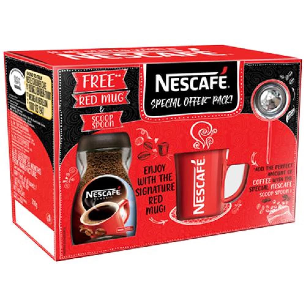 200 G With Free Red Mug Scoop Spoon Nescafe Classic 100Percent Pure Instant Coffee Special Offer Pack ShopIndianProductsa