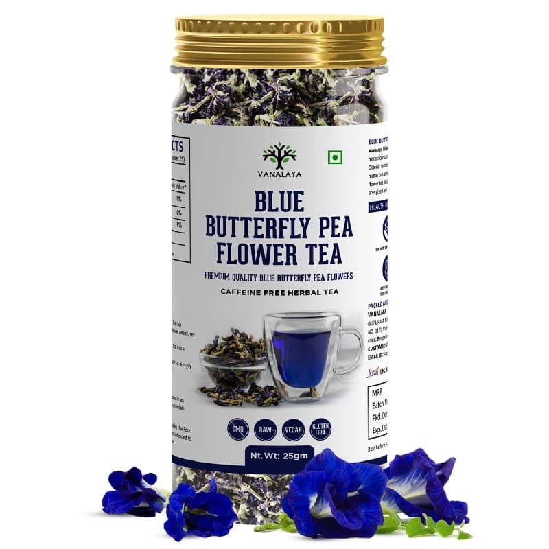 25 G Vanalaya Organic Blue Butterfly Pea Flower Tea ShopIndianProductsa