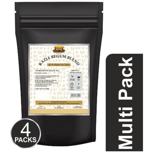 250 G Pack Of 4 Sancha Razia Begum Blend Darjeeling Assam Leaf Black Tea Strong Kadak Regular ShopIndianProductsa