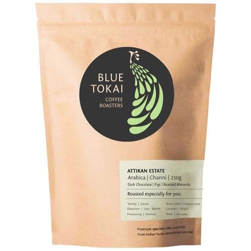 250 G Pouch Blue Tokai Coffee Roasters Medium Dark Attikan Estate ShopIndianProductsa