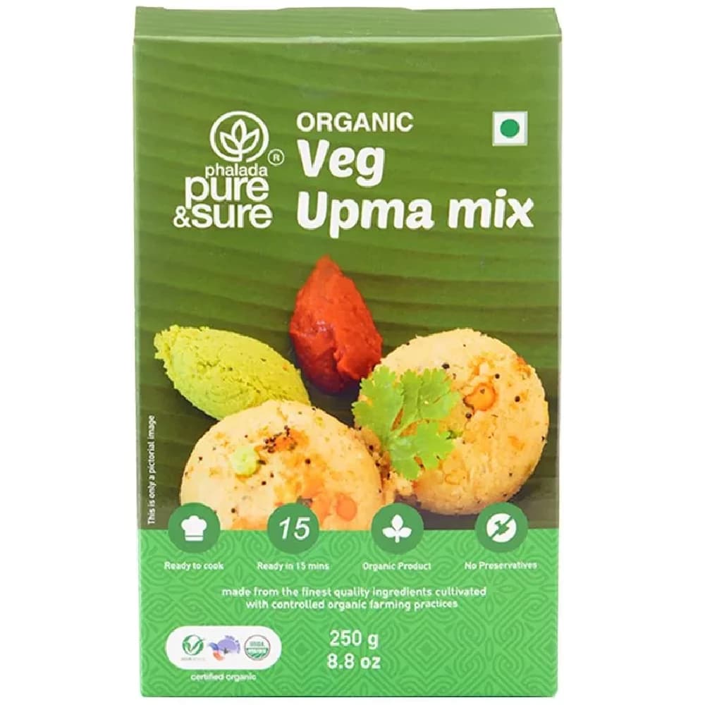 250 G Pouch Phalada Pure Sure Organic Veg Upma Mix ShopIndianProductsa