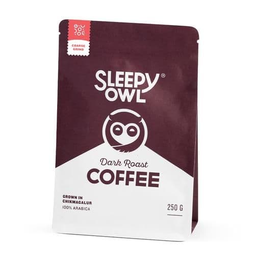 250 G Sleepy Owl Coffee Dark Roast Coarse Grind ShopIndianProductsa