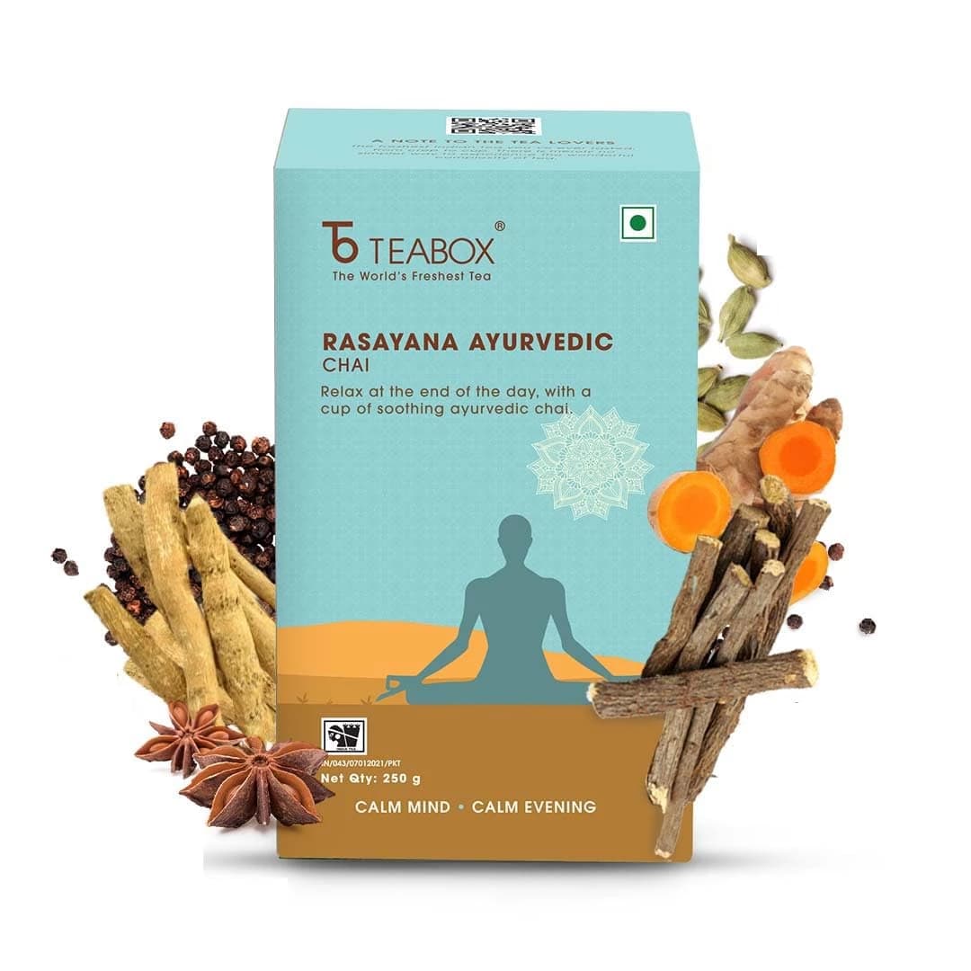250 G Teabox Rasayana Ayurvedic Chai ShopIndianProductsa