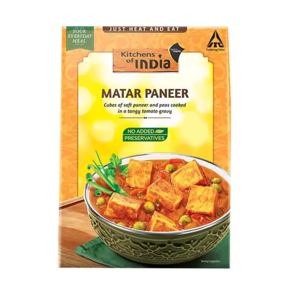 285 G Carton Kitchens Of India Matar Paneer Ready To Eat Indian Dish ShopIndianProductsa