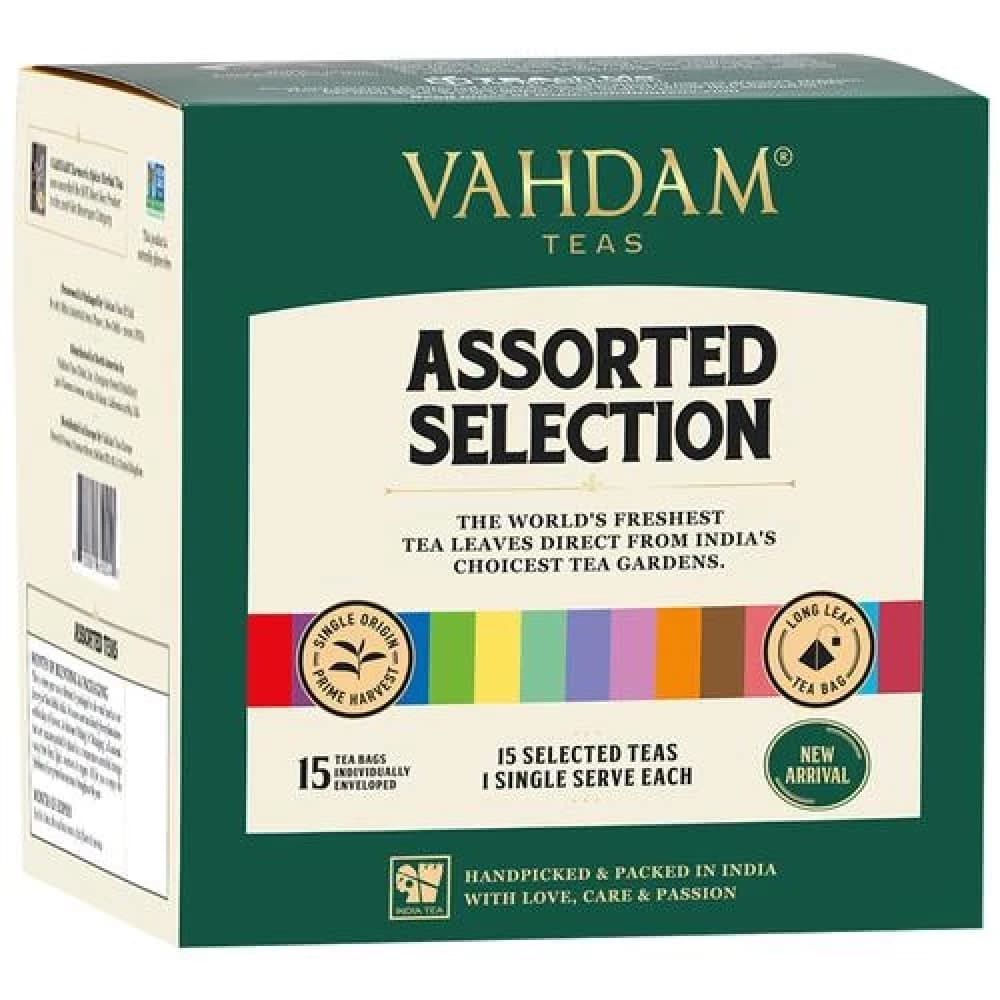 30 G 15 Bags X 2 G Each Vahdam Tea Bags Assortment 15 Organic Teas Sampler Pack ShopIndianProductsa
