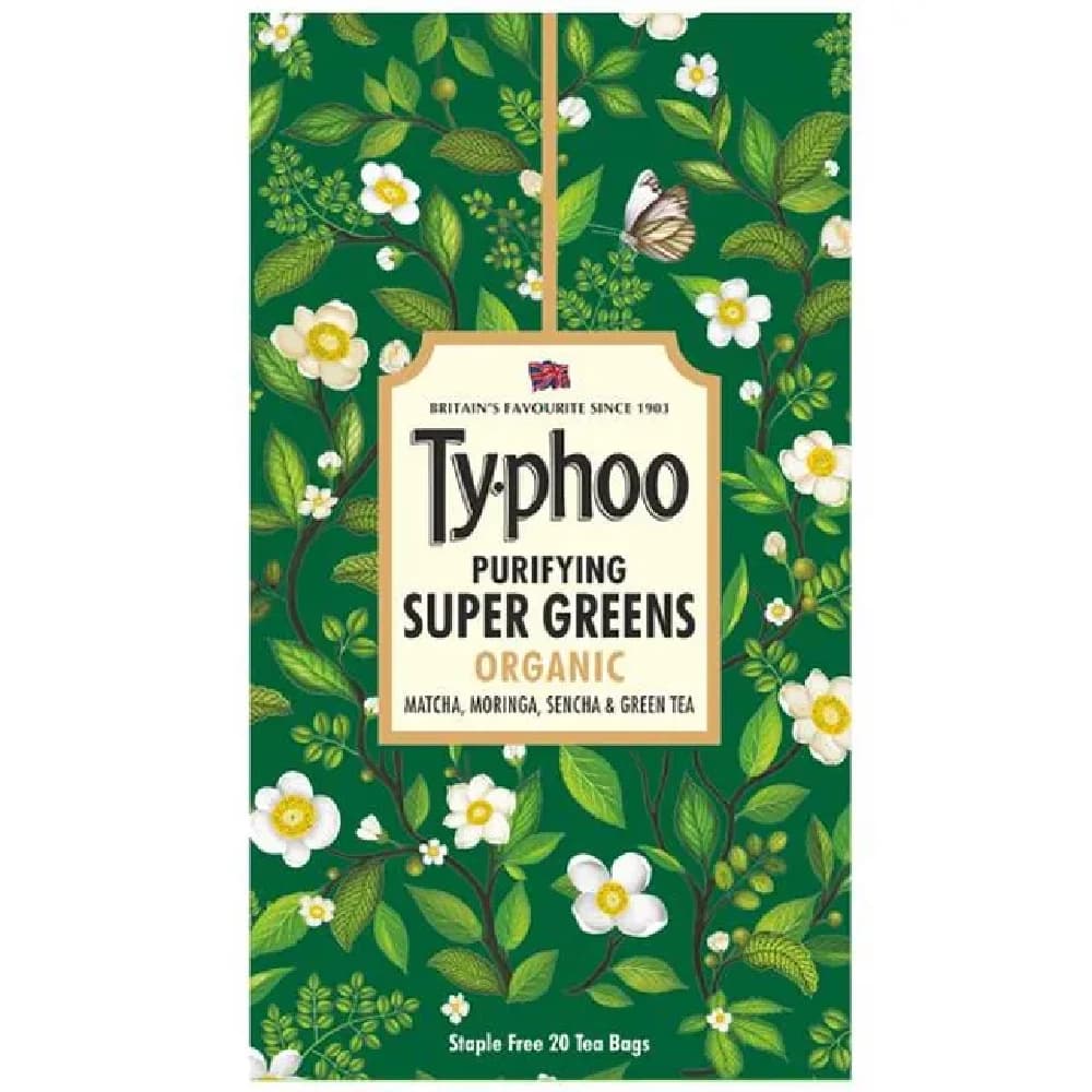 30 G 20 Bags X 15 G Each Typhoo Purifying Super Greens Organic Tea ShopIndianProductsa