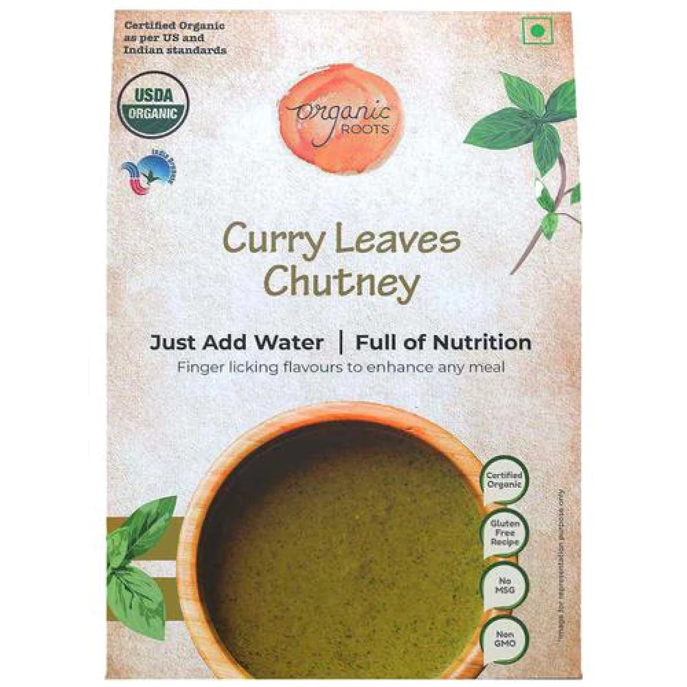 30 G Pack Of 2 Organic Roots Curry Leaves Chutney Instant Mix Nutrition Rich ShopIndianProductsa