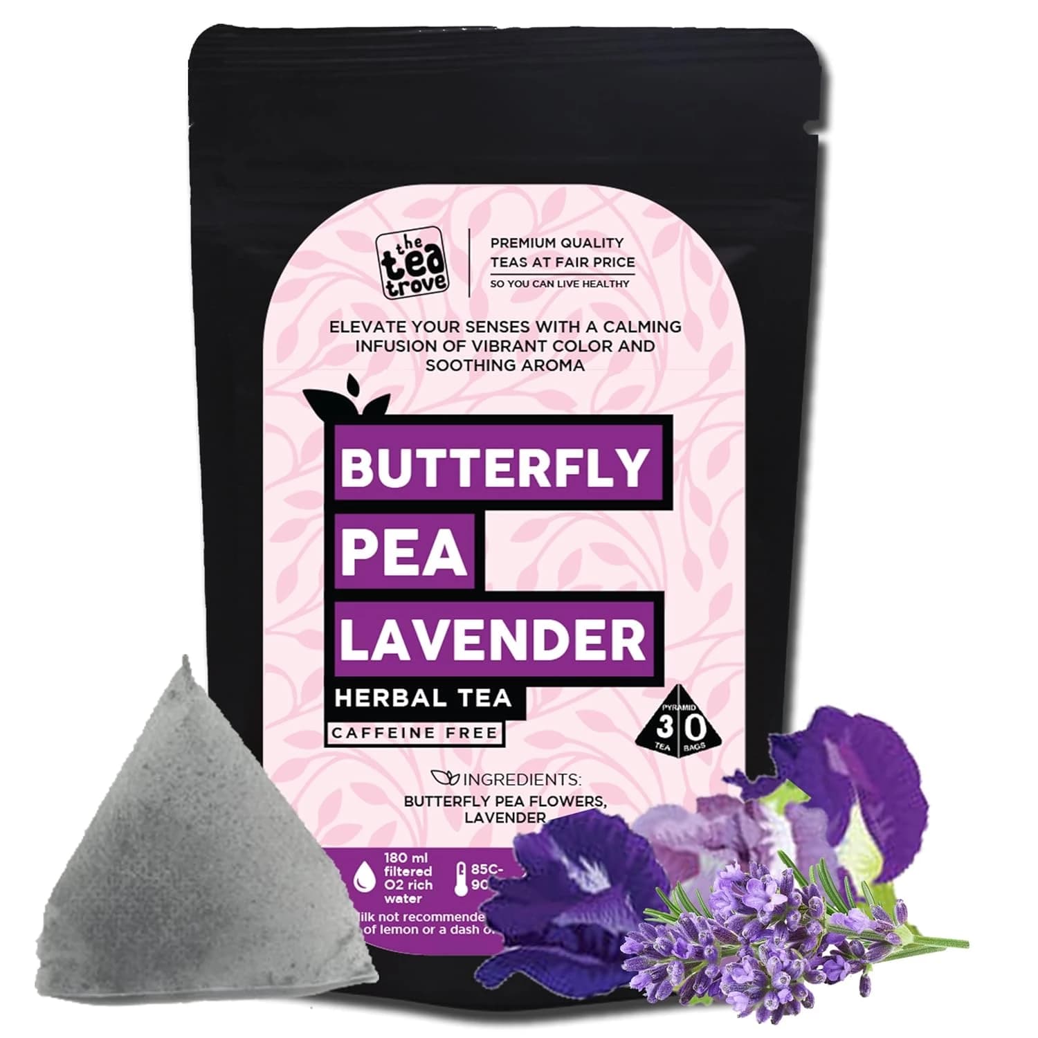 30 G The Tea Trove Butterfly Pea Lavender Tea Bags ShopIndianProductsa