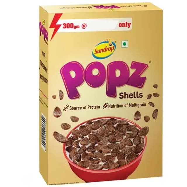 300 G Box Sundrop Popz Shells Breakfast Cereal Multi Grain Choco Flakes Choco Fills ShopIndianProductsa