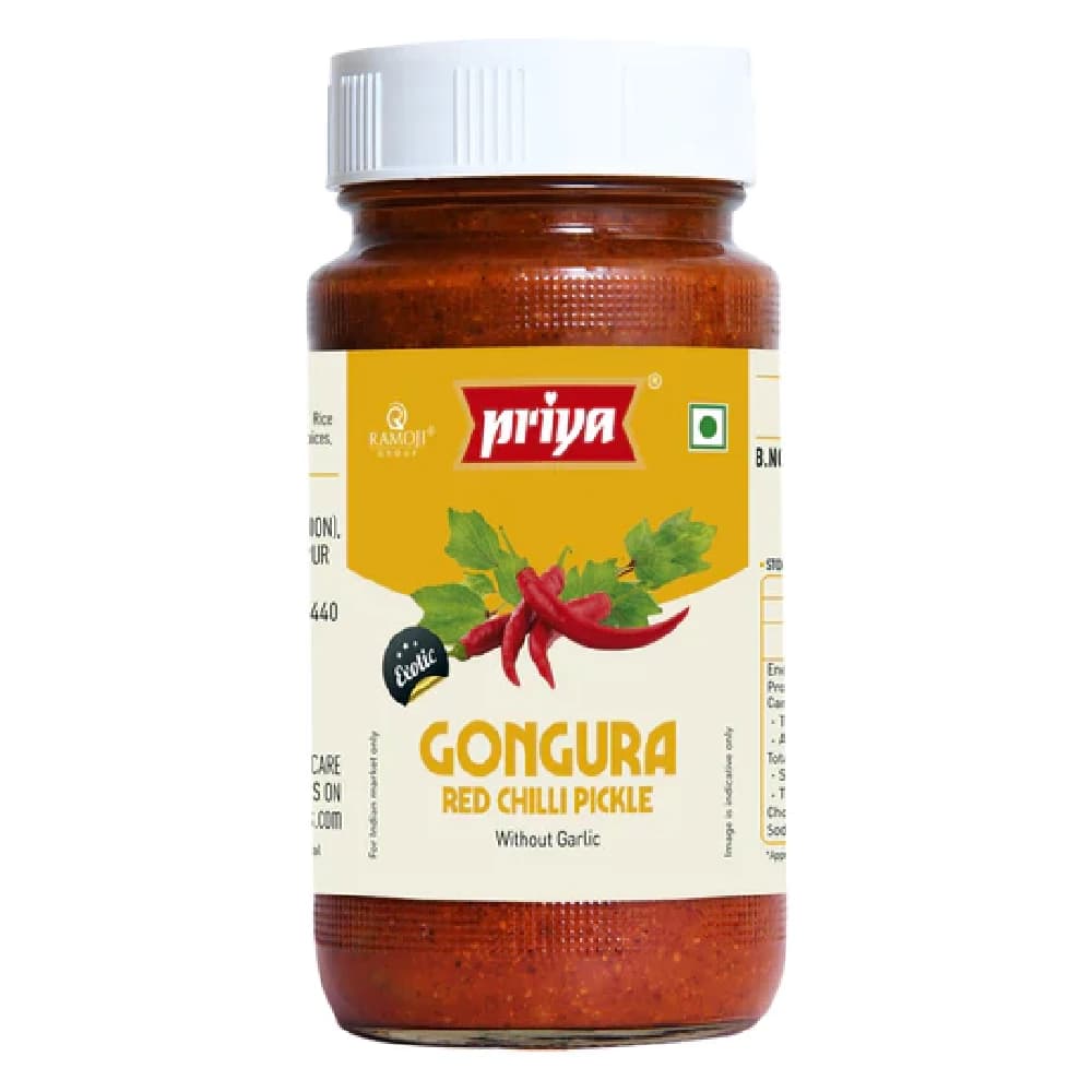 300 G Priya Gongura Red Chilli Pickle Without Garlic ShopIndianProductsa