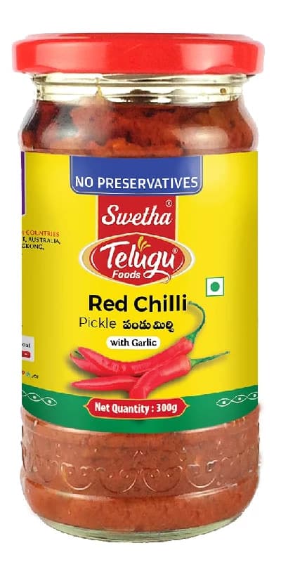 300 G Swetha Telugu Foods Red Chilli Pickle ShopIndianProductsa