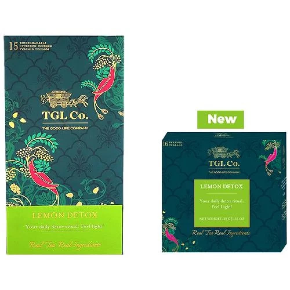 32 G 16 Bags X 2 G Each Tgl Co Lemon Detox Green Tea Bag Make Brew Iced Tea Or Hot Tea ShopIndianProductsa