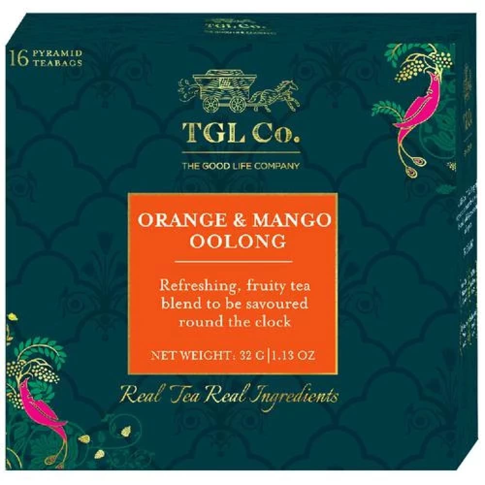 32 G 16 Bags X 2 G Each Tgl Co Orange Mango Oolong Tea Bags Make Brew Iced Tea Or Hot Tea ShopIndianProductsa