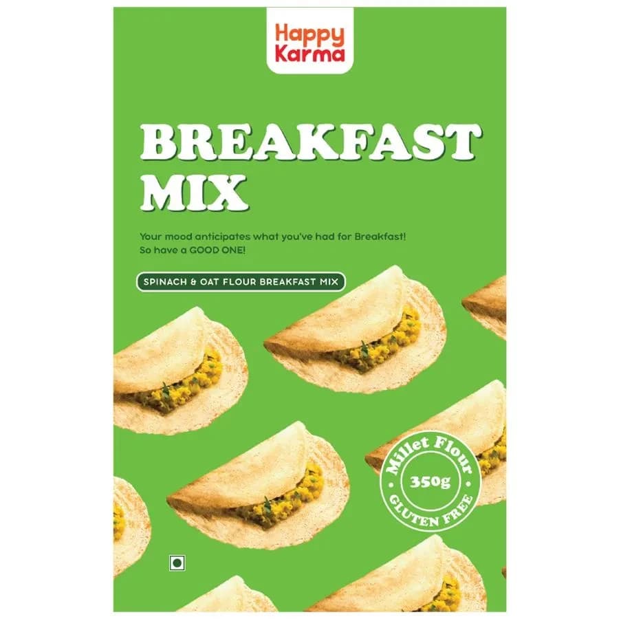 350 G Happy Karma Spinach Oats Flour Breakfast Mix Millets Gluten Free ShopIndianProductsa