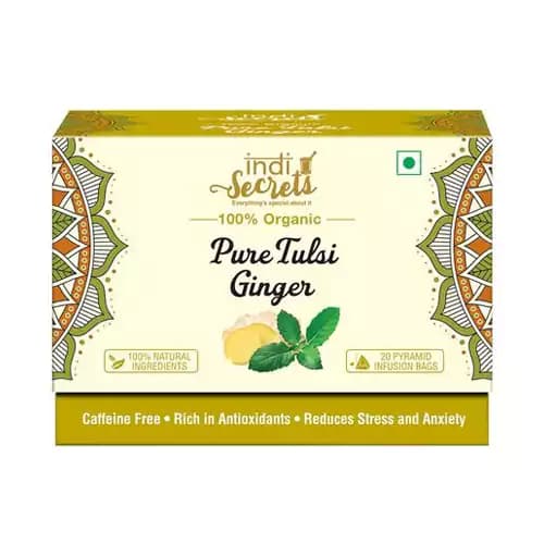 36 G 20 Bags X 18 G Each Indisecrets Organic Tea Tulsi Ginger ShopIndianProductsa