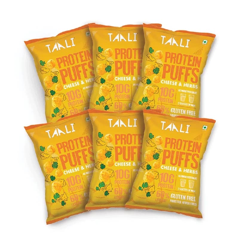 Taali Jowar Cheese & Herbs Protein Puffs — 6