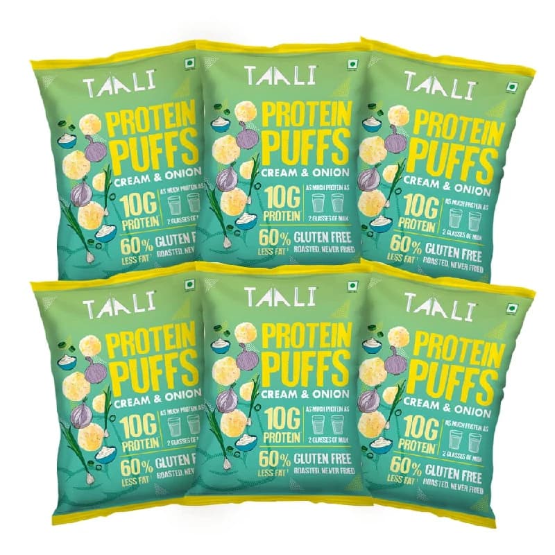 Taali Jowar Cream & Onion Protein Puffs — 6