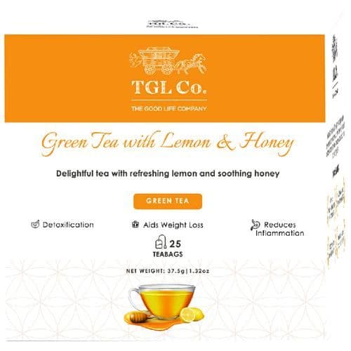 375 G 25 Bags X 15 G Each Tgl Co Green Tea Lemon Honey Green Tea ShopIndianProductsa