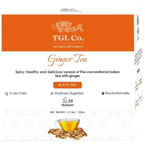 375 G 25 Bags X 15 G Each Tgl Co Pure Ginger Black Tea ShopIndianProductsa