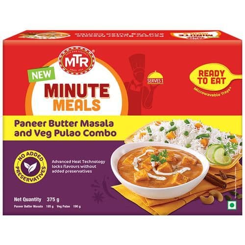 375 G Mtr Minute Meals Paneer Butter Masala Veg Pulao Combo ShopIndianProductsa