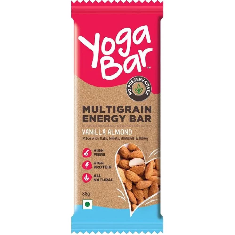 38 G Yoga Bar Multigrain Energy Bar Vanilla Almond Healthy Snack High In Protein Fibre ShopIndianProductsa