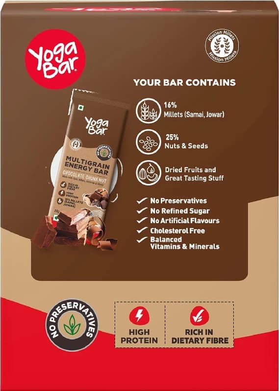 380 G Yogabar Energy Bars Chocolate Chunk Pack Of 10 ShopIndianProductsa