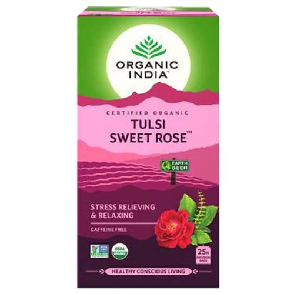 40 G 25 Bags X 16 G Each Organic India Infusion Tea Tulsi Sweet Rose ShopIndianProductsa