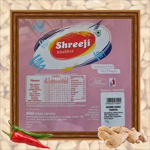 Shreeji Khakra Ginger (Aadu) Marcha Khakra — 400 g
