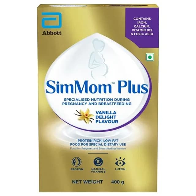 400 G Simmom Plus Maternal Nutrition With Dha Health Drink Vanilla ShopIndianProductsa