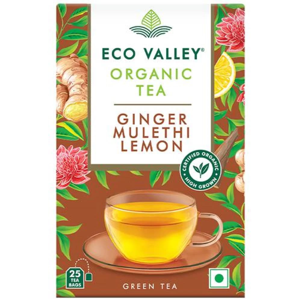 425 G 25 Bags X 17 G Eco Valley Organic Green Tea Ginger ShopIndianProductsa