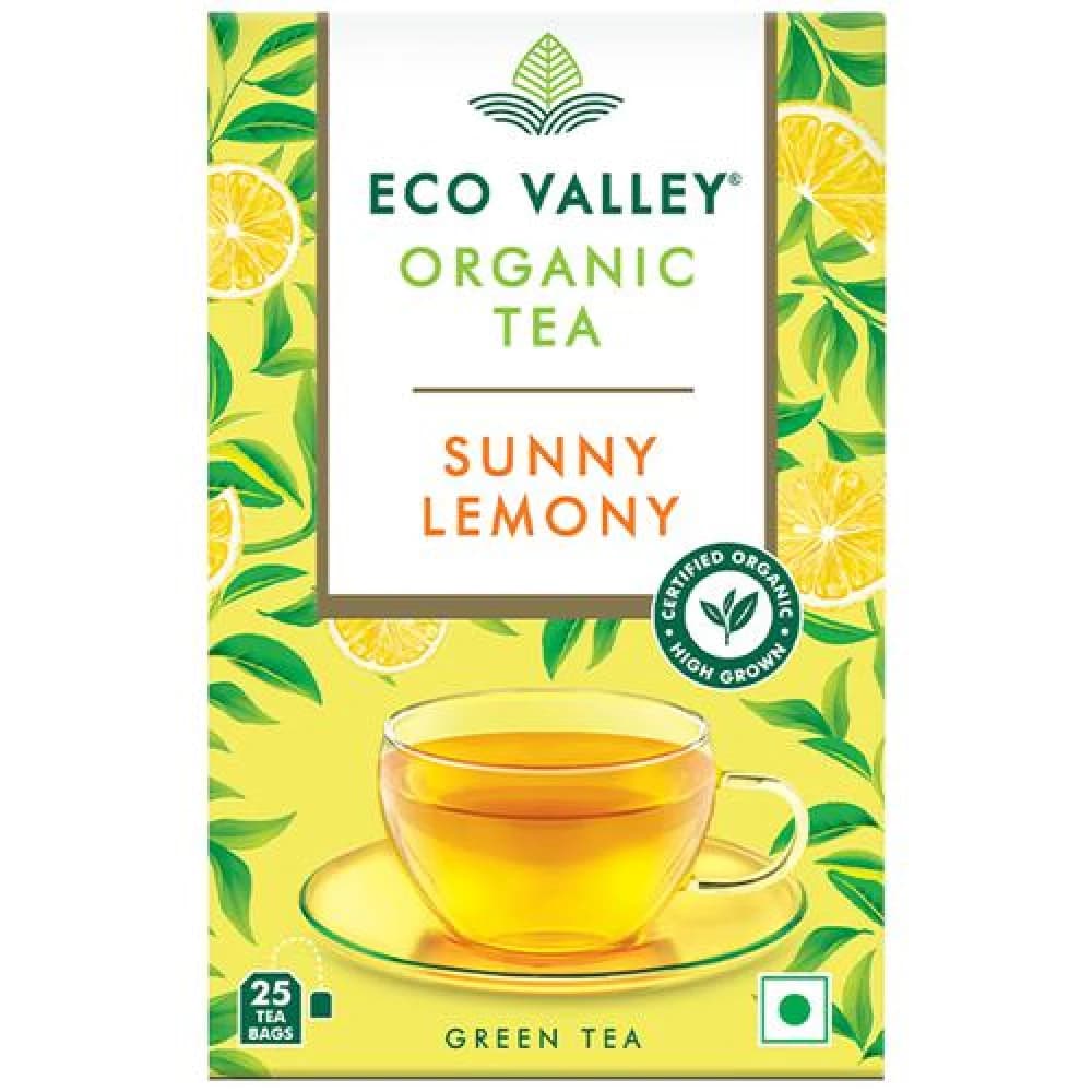 425 G 25 Bags X 17 G Eco Valley Organic Green Tea Sunny Lemony ShopIndianProductsa