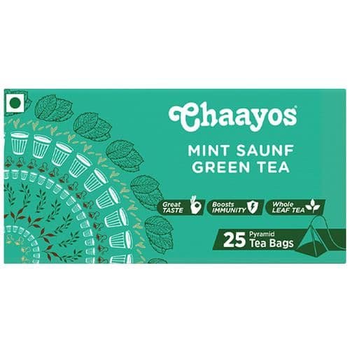 50 G 25 Bags X 2 G Each Chaayos Mint Sauf Green Tea ShopIndianProductsa