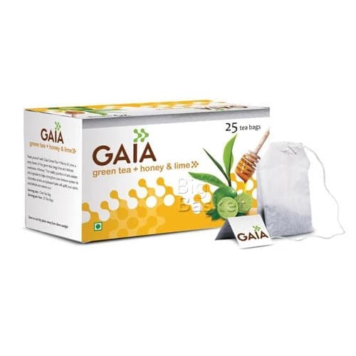 50 G 25 Bags X 2 G Each Gaia Green Tea Honey Lime ShopIndianProductsa
