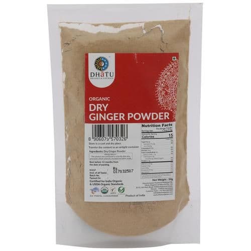 50 G Dhatu Organics Naturals Powder Organic Dry Ginger ShopIndianProductsa