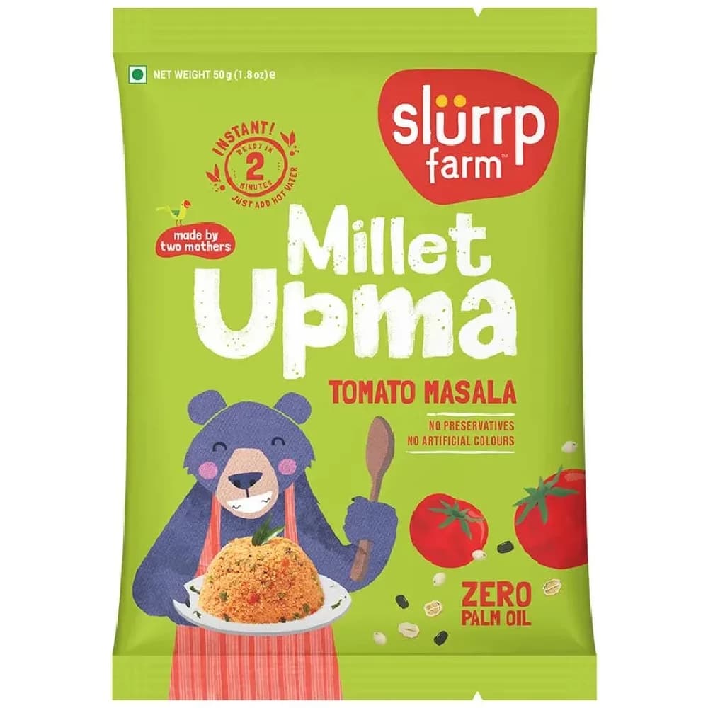 50 G Pouch Slurrp Farm Instant Millet Upma Tomato Masala Protein Fiber Rich ShopIndianProductsa