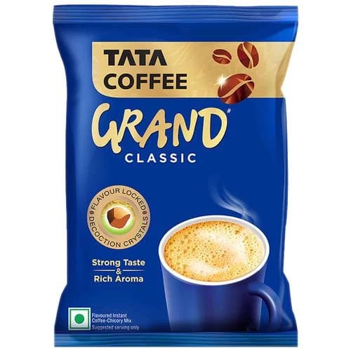 50 G Tata Coffee Grand Classic Instant Coffee Flavour Locked Decoction Crystals ShopIndianProductsa