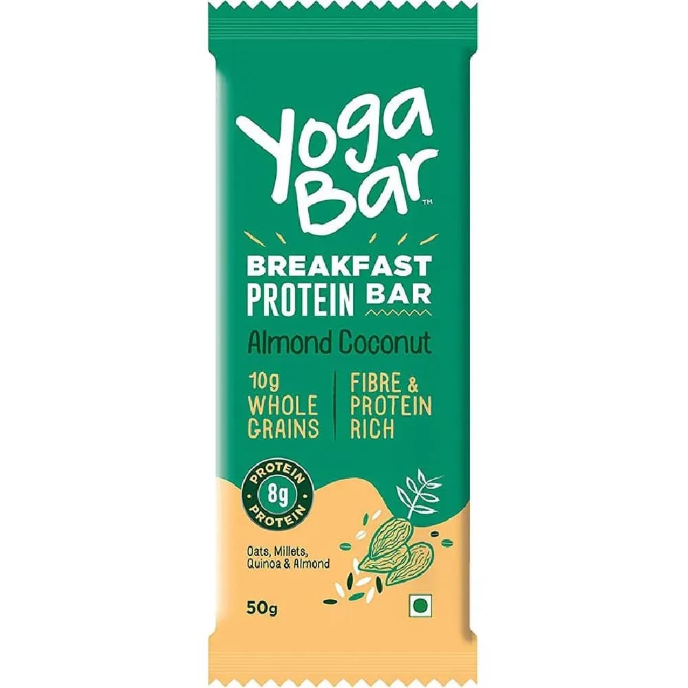 50 G Yoga Bar Breakfast Protein Bar Almond Coconut Healthy Snack Rich In Protein Fibre ShopIndianProductsa