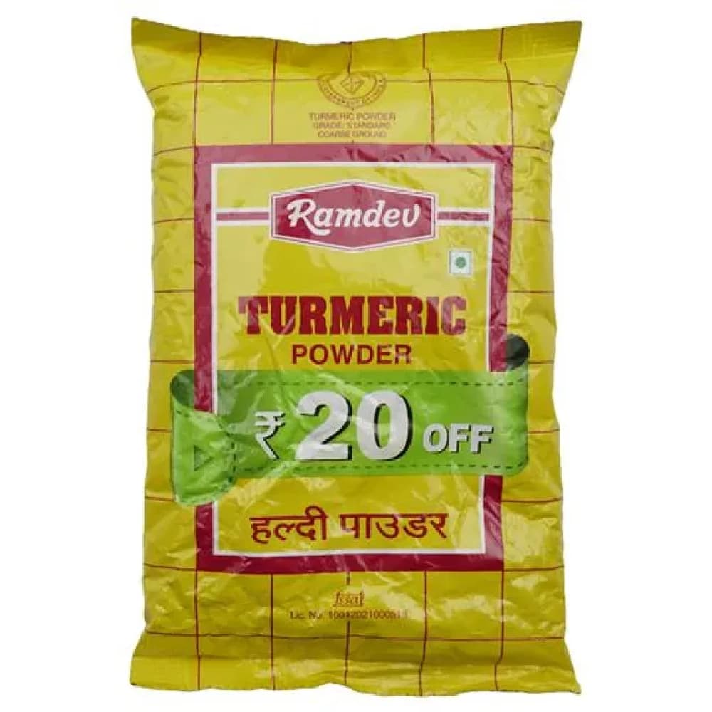 500 G Pouch Ramdev Turmeric Powder Haladi ShopIndianProductsa