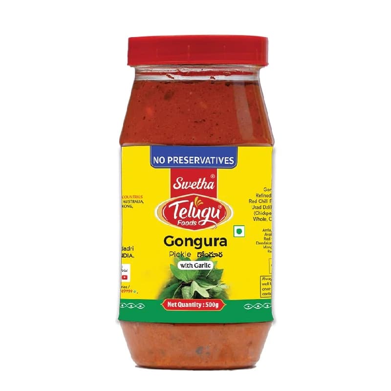 500 G Swetha Telugu Foods Gongura Pickle ShopIndianProductsa
