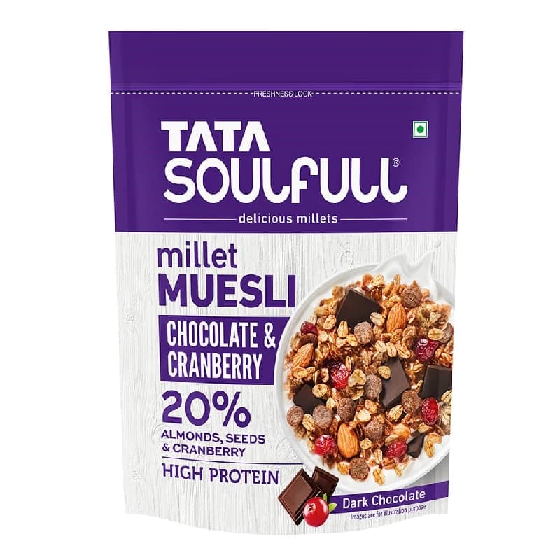 500 G Tata Soulfull Chocolate Cranberry Millet Muesli ShopIndianProductsa