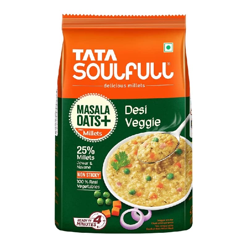 500 G Tata Soulfull Masala Oats Desi Veggie ShopIndianProductsa