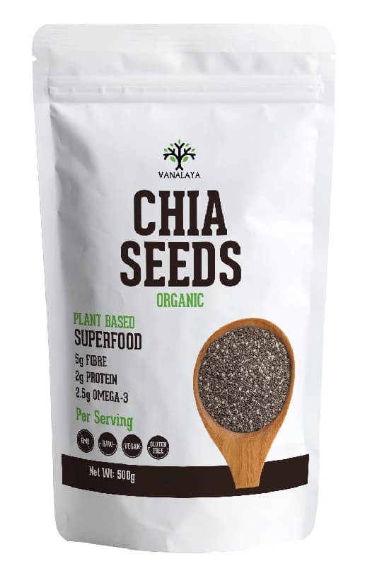 Vanalaya Raw Organic Chia Seeds — 500 g