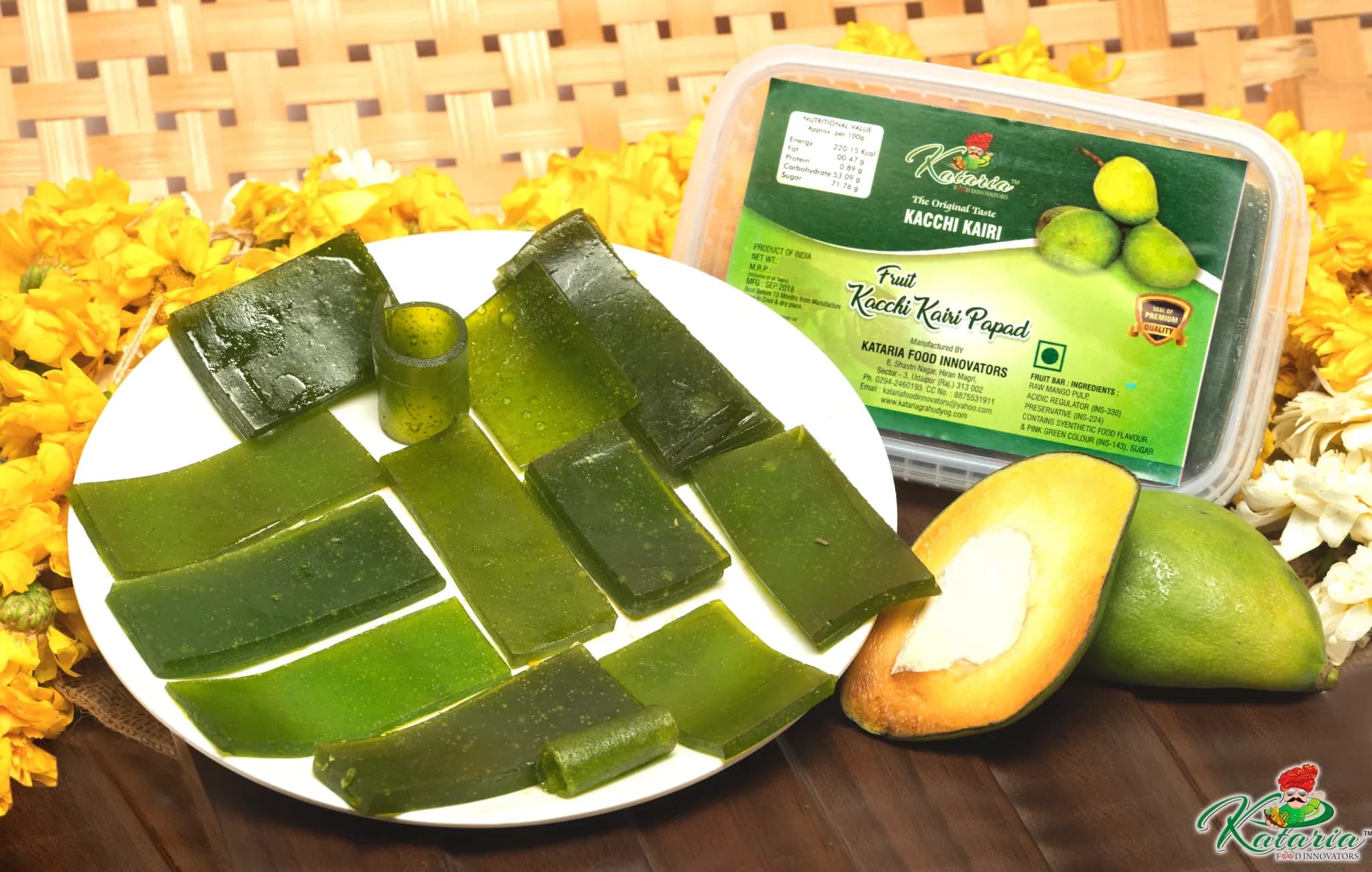 Kataria Food Innovators Green Mango (Kacchi Kairi) Papad — 500 g