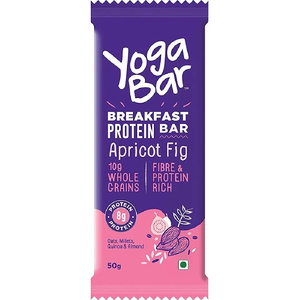 50G Yoga Bar Breakfast Protein Bar Apricot Fig Healthy Snack Rich In Protein Fibre ShopIndianProductsa
