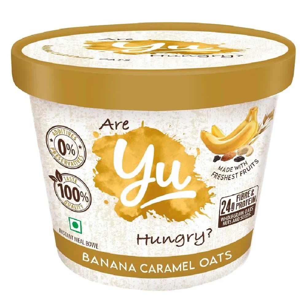 55 G Yu Banana Caramel Instant Oats Healthy Breakfast Rich In Fibre Protein ShopIndianProductsa