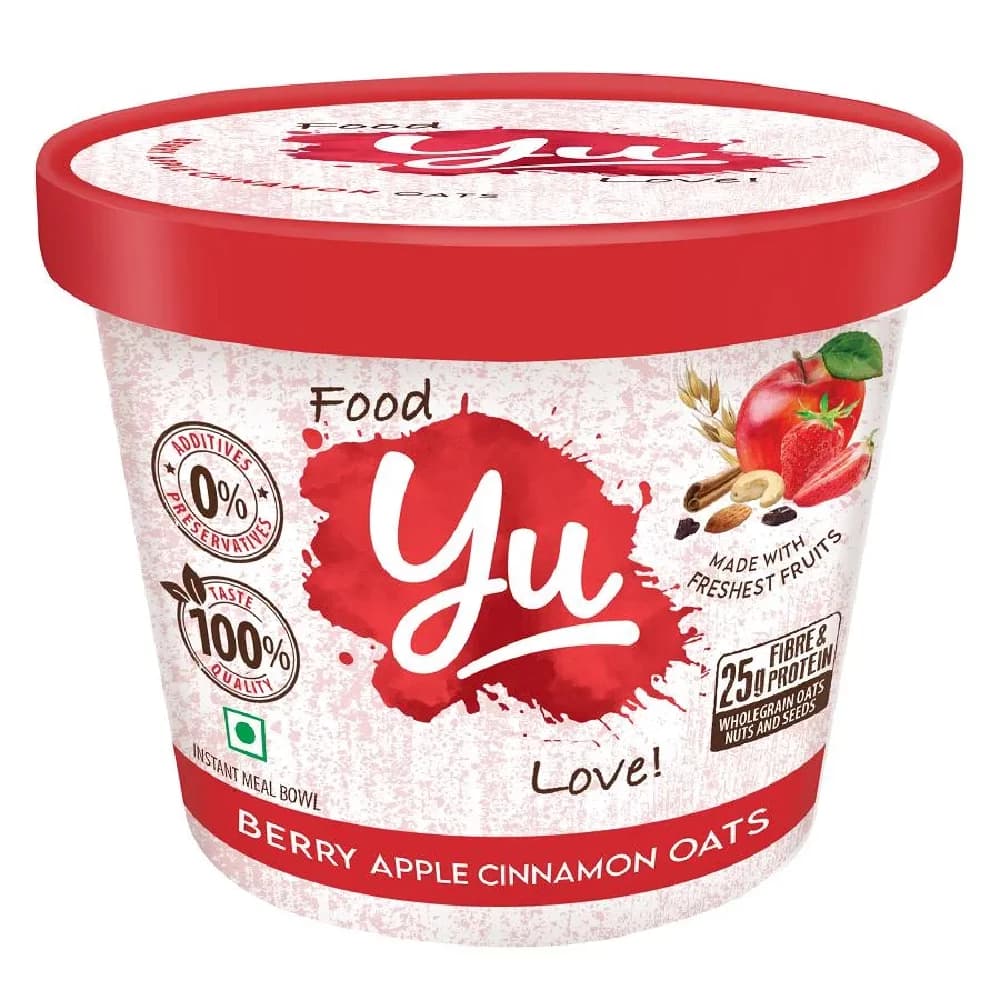 55 G Yu Berry Apple Cinnamon Instant Oats Healthy Breakfast Rich In Fibre Protein ShopIndianProductsa