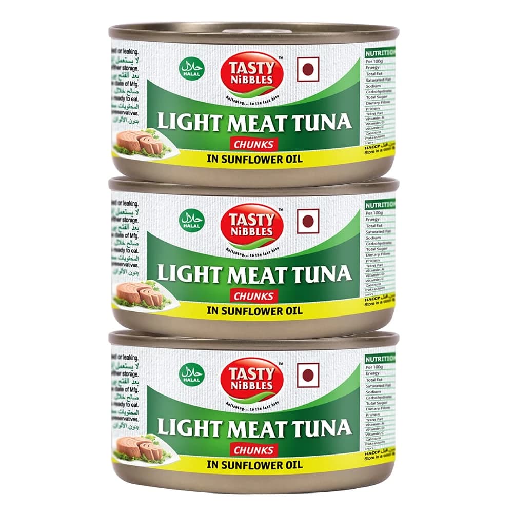 555 G Tasty Nibbles Light Meat Tuna Chunks In Sunflower Oil ShopIndianProductsa