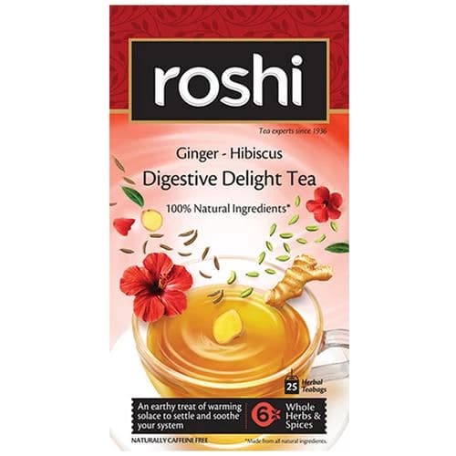 575 G 25 Bags X 23 G Each Roshi Digestive Herbal Tea Digestive Delight With Ginger ShopIndianProductsa